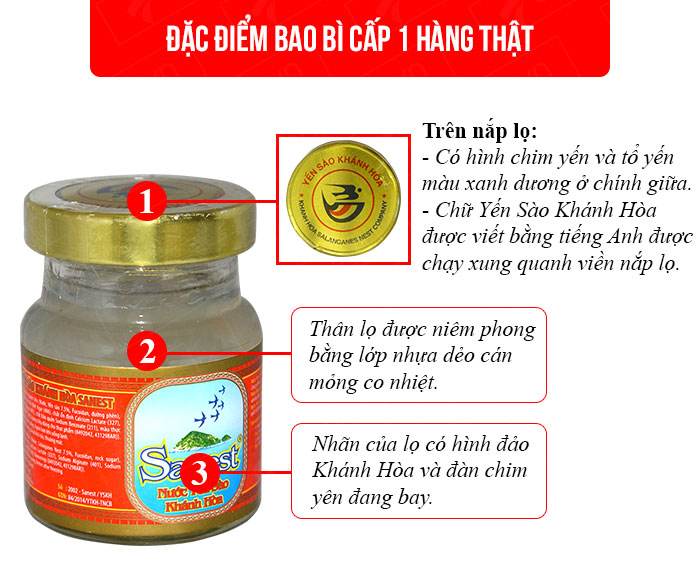 Nước yến sanest đường phèn 1 lọ Khánh hòa a01