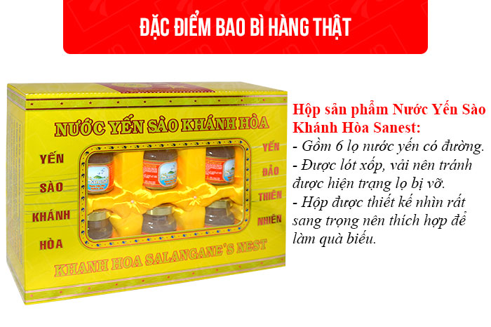 Hộp Nước yến sanest đường phèn 6 lọ