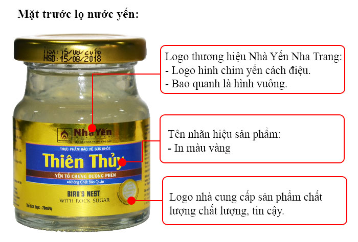 Nước yến sào Thiên Thủy có đường vị lá dứa loại 6 lọ-Y075 a3