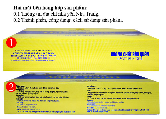 Nước yến sào thiên thủy vị lá dứa loại 6 lọ Y076 a6