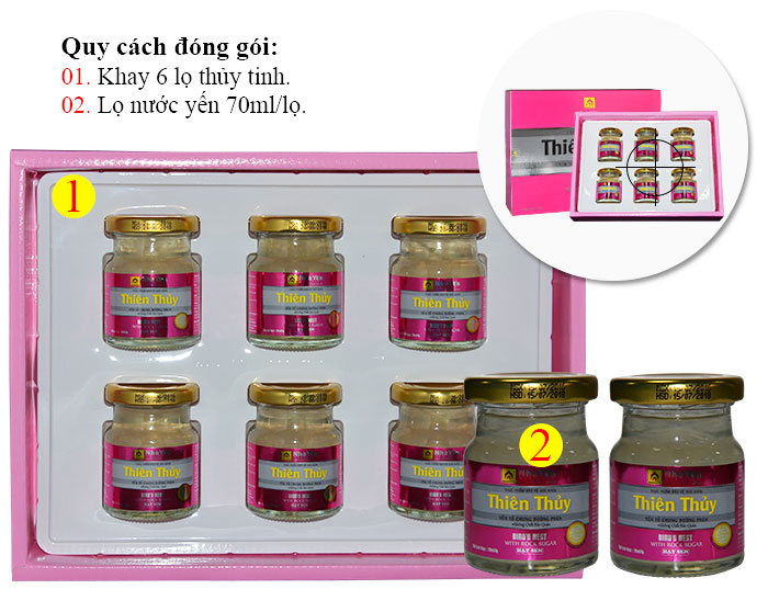 Nước yến sào Thiên Thủy có đường vị hạt sen loại 6 lọ-Y077 a2