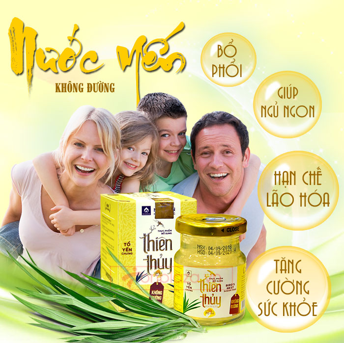 Nước yến sào Thiên Thủy không đường vị lá dứa loại 1 lọ-Y080 a1