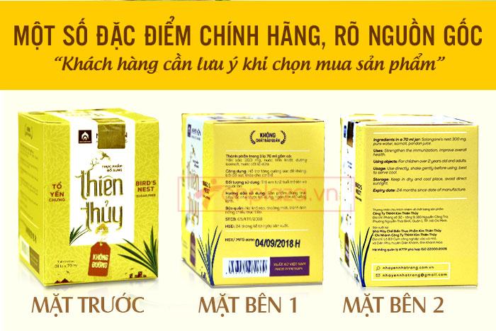 Nước yến sào Thiên Thủy không đường vị lá dứa loại 1 lọ-Y080 a2