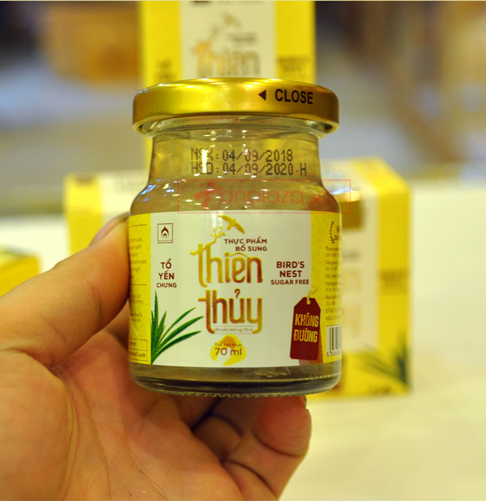 Nước yến sào Thiên Thủy không đường vị lá dứa loại 1 lọ-Y080 a10