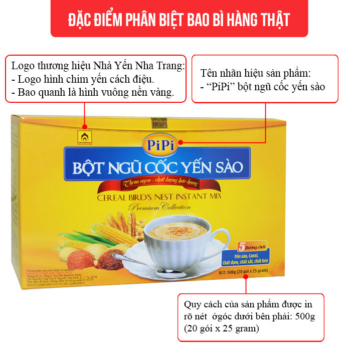 Hộp quà tặng cao cấp bột ngũ cốc yến sào Pipi hộp 20 gói Y084 1