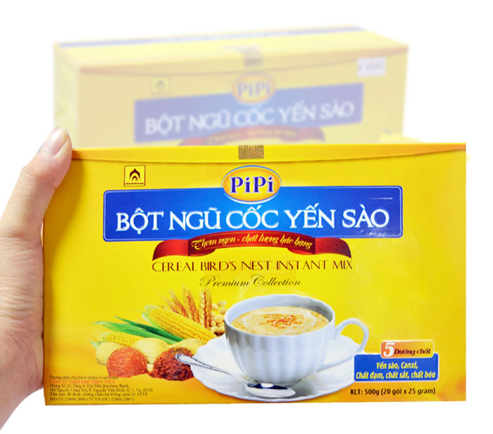 Hộp quà tặng cao cấp bột ngũ cốc yến sào Pipi hộp 20 gói Y084 5